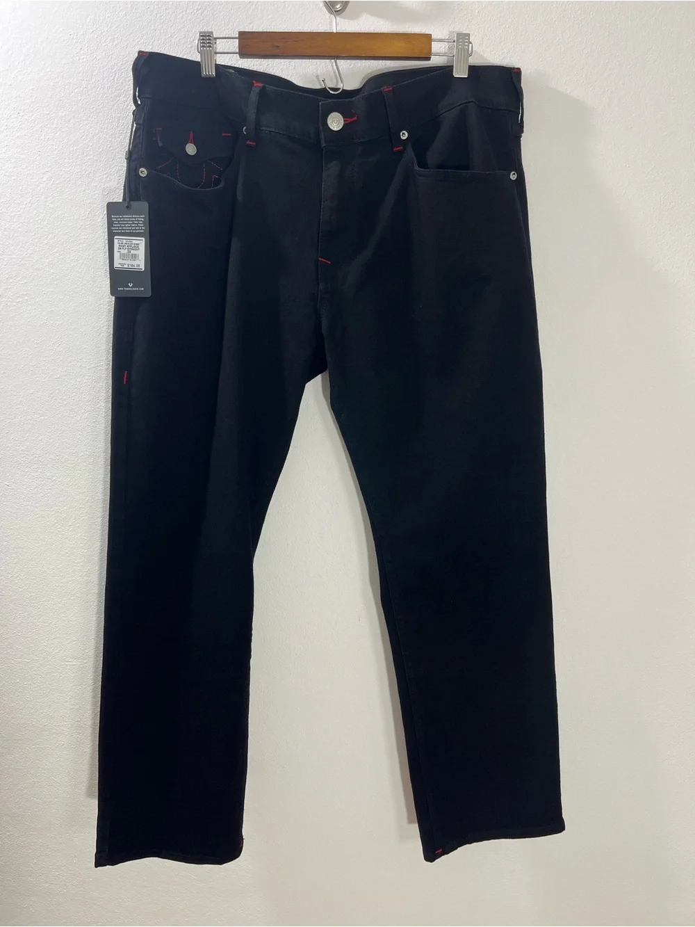 True Religion Ricky Appliqué SN Flap Straight “2SB Black Rinse” 38x30 #701654